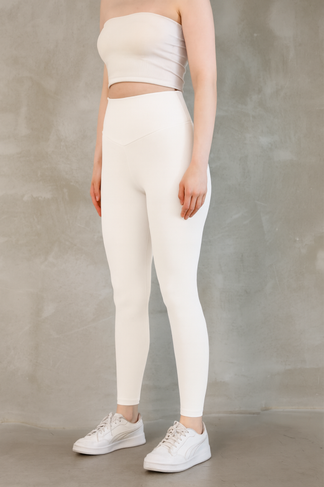 Feela Moda Premium Push Up Yüksel Bel Toparlayıcı Tayt 2005 XL - Beyaz