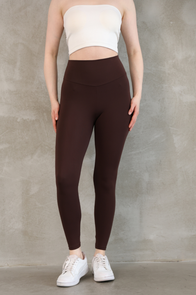 Feela Moda Premium Push Up Yüksel Bel Toparlayıcı Tayt 2005 XL - Kahverengi