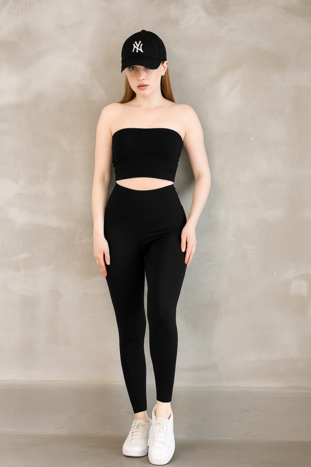 Feela Moda Premium Push Up Yüksel Bel Toparlayıcı Tayt 2005 XL - Siyah